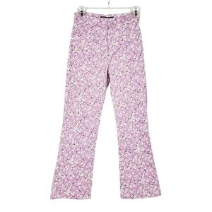 ZARA Floral Printed Mini Flare Pants barbiecore NWT